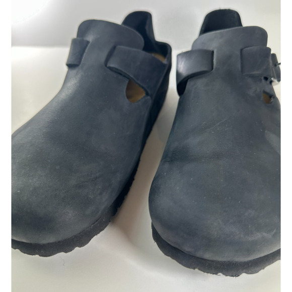 Birkenstock London Oiled Leather Nubuck Clog Sandal Black Women's Size 9 Men's 7 - Picture 5 of 16